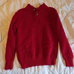 Cat & Jack Boy's Vibrant Red Cable Knit Sweater